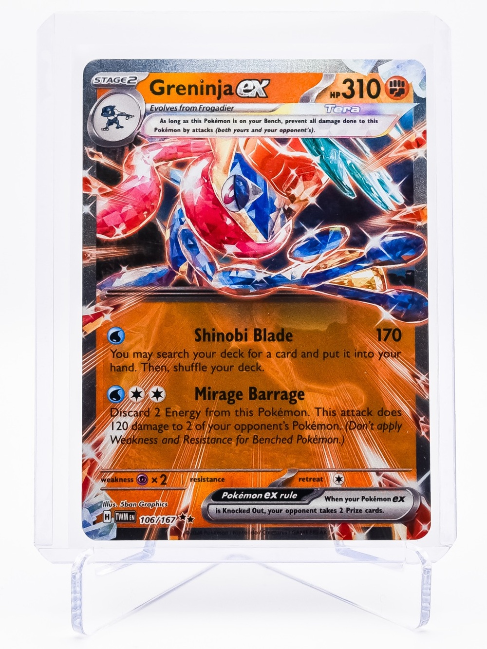 Pokemon Card Greninja 106/167 EX Double Rare Holo Twilight Masquerade NM